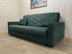 Диван Престиж-15 НПБ+МДФ, велюр Sensey bottle green в Чусовом - chusovoj.magazin-mebel74.ru | фото