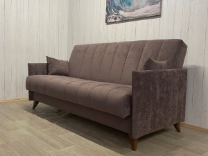 Диван Престиж-3 НПБ, велюр Sensey Dusty plum в Чусовом - chusovoj.magazin-mebel74.ru | фото