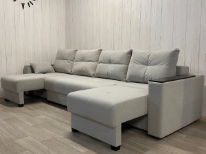 Диван Комфорт-6 (2+1К+1К) НПБ+МДФ, велюр Luma 13 в Чусовом - chusovoj.magazin-mebel74.ru | фото