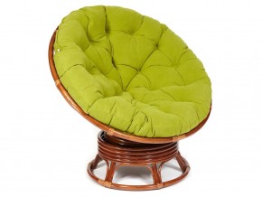 Кресло-качалка Papasan w 23/01 B с подушкой Pecan, флок Олива в Чусовом - chusovoj.magazin-mebel74.ru | фото