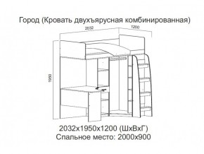 Кровать двухъярусная комбинированная в Чусовом - chusovoj.magazin-mebel74.ru | фото