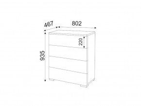 М05 (ручка брусок) Комод (4 ящика) в Чусовом - chusovoj.magazin-mebel74.ru | фото