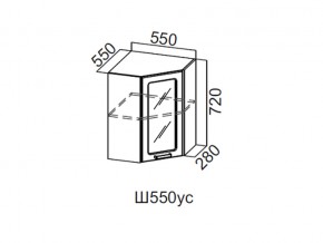 Ш550ус/720 Шкаф навесной 550/720 (угловой со стеклом) в Чусовом - chusovoj.magazin-mebel74.ru | фото