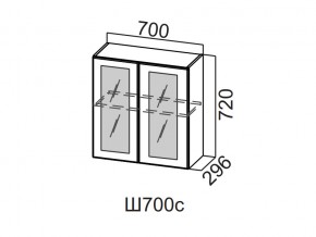 Ш700с/720 Шкаф навесной 700/720 (со стеклом) в Чусовом - chusovoj.magazin-mebel74.ru | фото