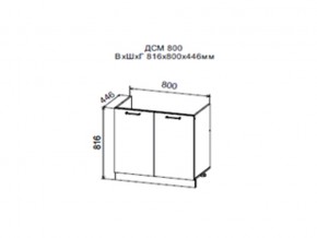 Шкаф нижний ДСМ800 под мойку в Чусовом - chusovoj.magazin-mebel74.ru | фото